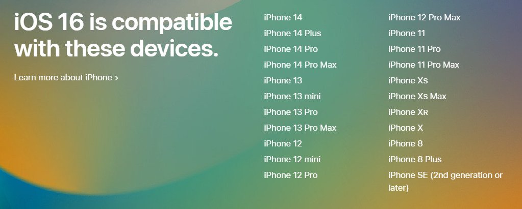 iOS 16 is compatible