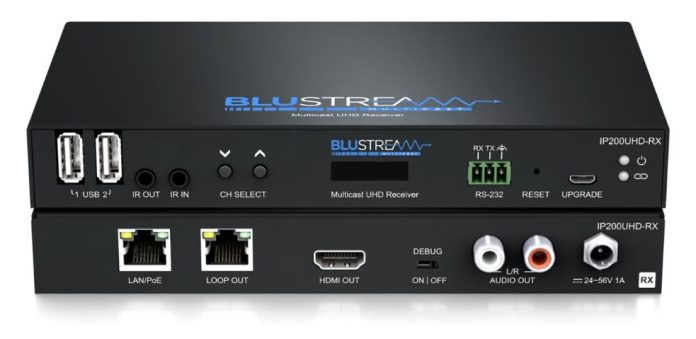 Blustream IP200UHD-RX – IP Multicast UHD Video Receiver Blustream IP200UHD-RX