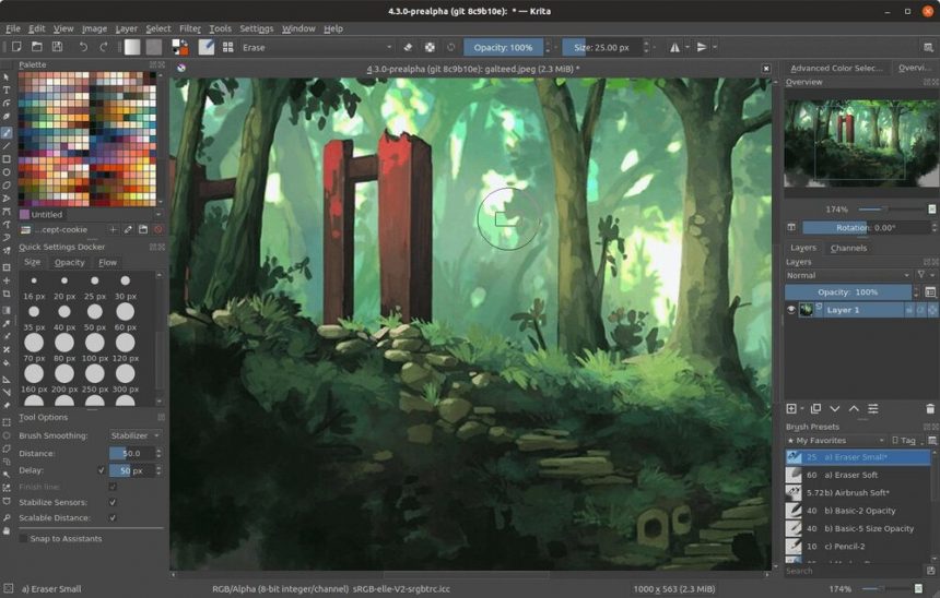 Krita is an excellent image editing and painting software