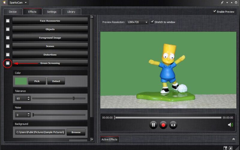 SparkoCam video effects software