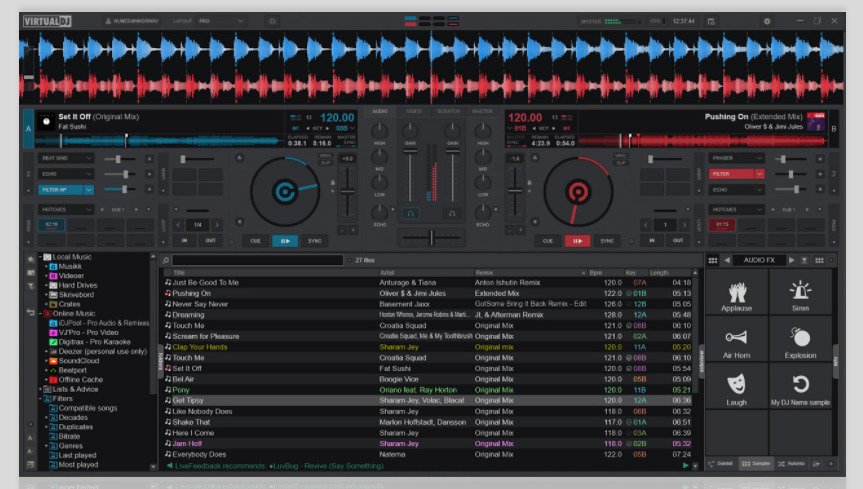 Virtual DJ mixing software