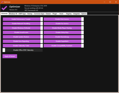 Improve PC performance with Optimizer Tool
