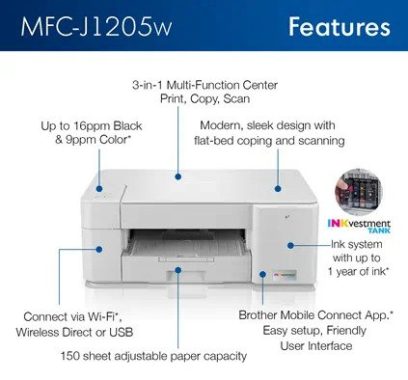 Printer Brother MFC-J1205W for inexpensive printing
