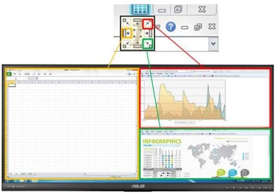 Free ASUS MultiFrame software- organize multiple windows on desktop