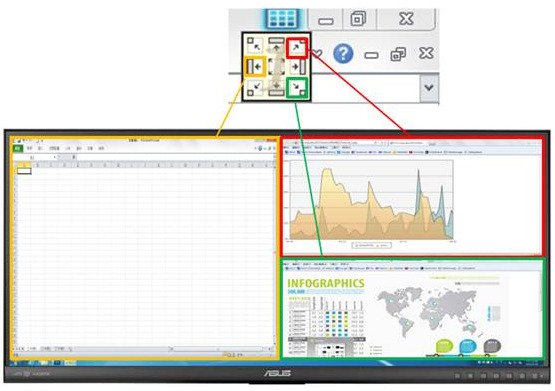 Free ASUS MultiFrame software- organize multiple windows on desktop