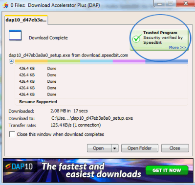 Fastest Free Download Accelerator Plus DAP10