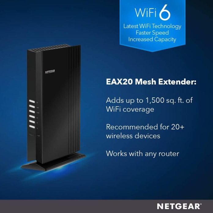 NETGEAR EAX20 WiFi 6 Range Extender: Extend Your WiFi Coverage with the Latest Technology NETGEAR EAX20 WiFi 6 range extender